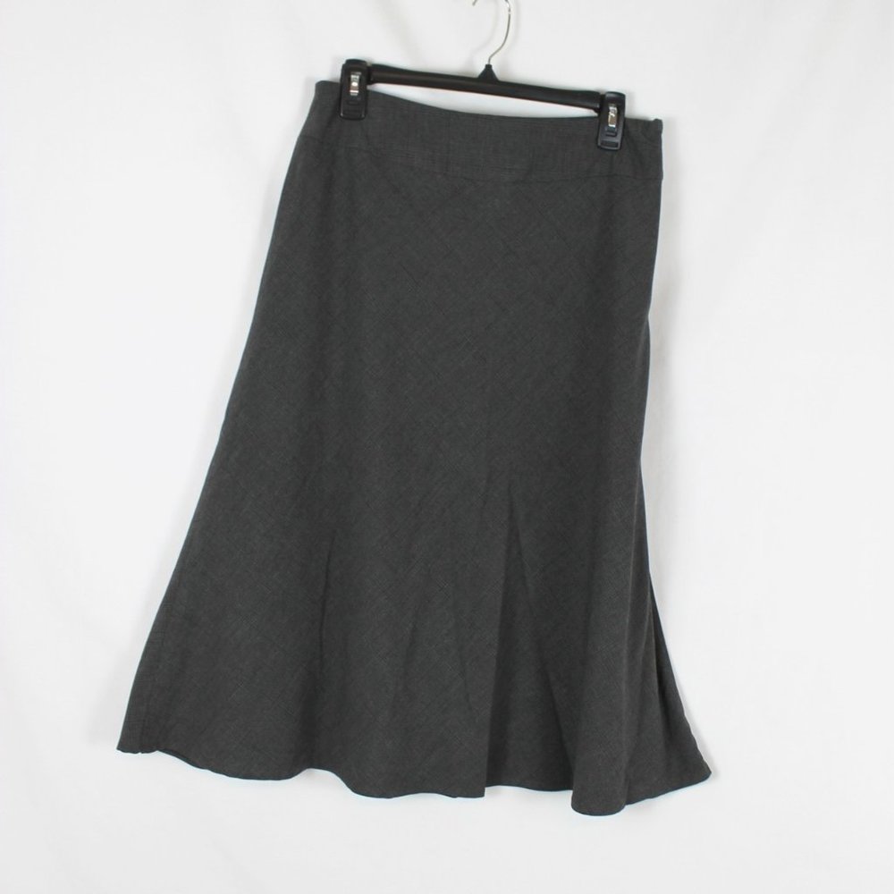 TRIBAL STUDIO Skirt Woman Size 4 Dark Gray Flare Below Knee Length Lined Vintage